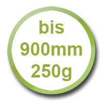 bis 900mm/250g