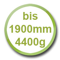 bis 1900mm/4400g