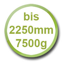 bis 2250mm/7500g